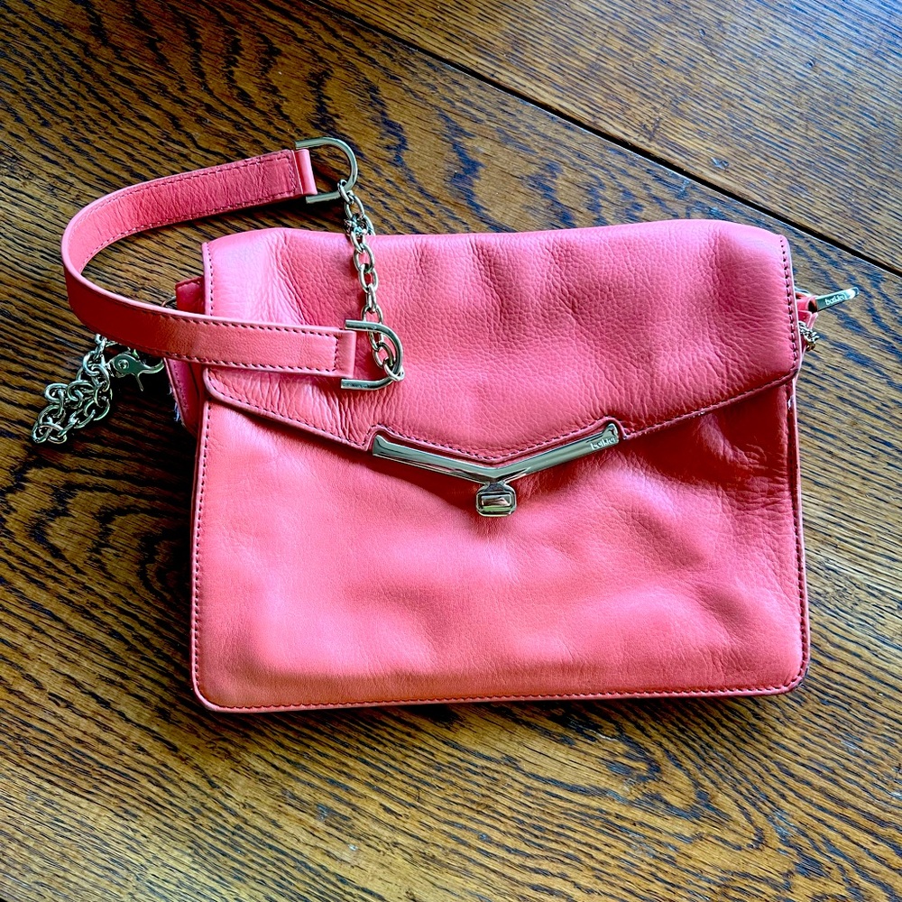 Botkier Coral Genuine Buttery Leather Envelope Clutch Shoulder Bag